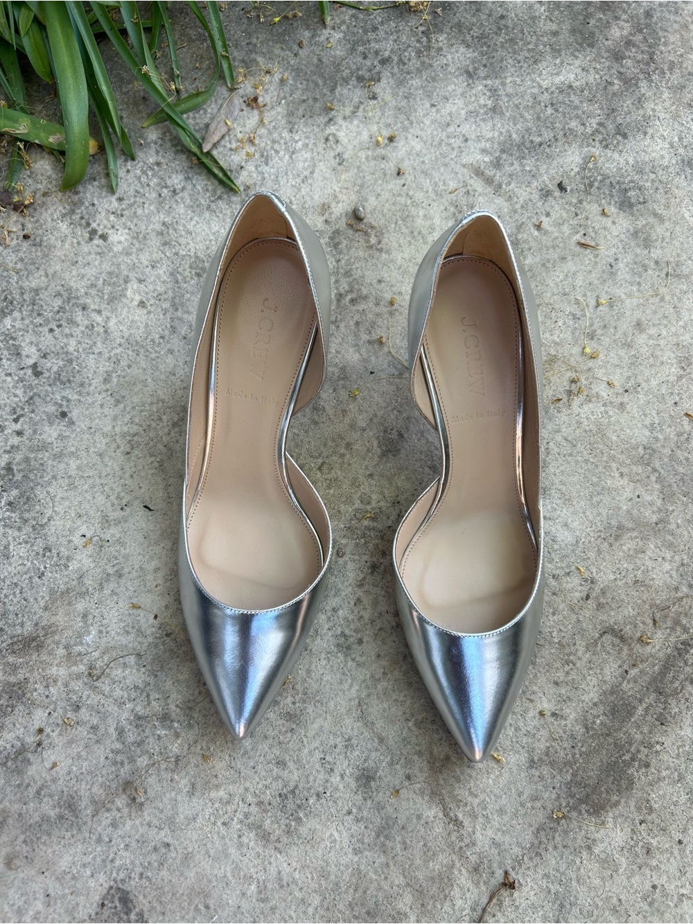 J. Crew Valentina Metallic Silver pumps, BNIB, size 7.5